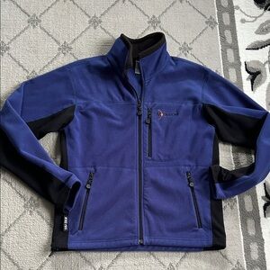 Mens Vintage Moonstone Blue Fleece Full Zip Jacket